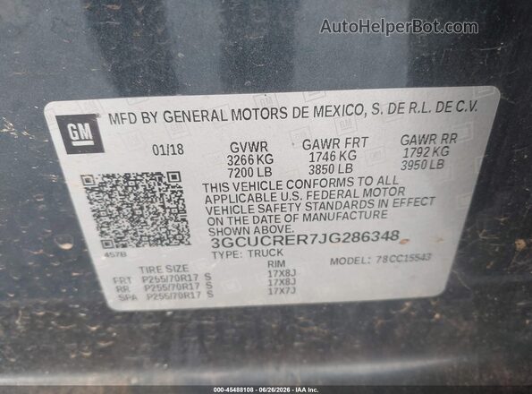3GCUCRER7JG286348 2018 CHEVROLET SILVERADO Dark Blue Вид підкапотного простору