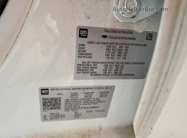 3GCUDCE87RG358954 2024 CHEVROLET SILVERADO White ძრავის განყოფილების ხედი