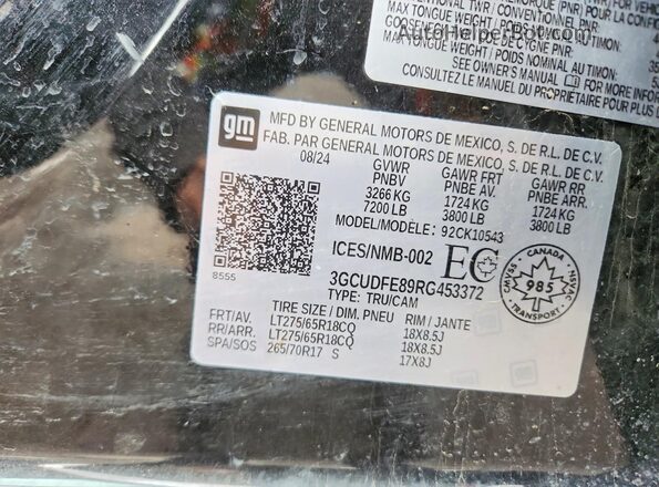 3GCUDFE89RG453372 2024 CHEVROLET SILVERADO Black Engine compartment view
