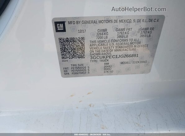 3GCUKPEC1JG266891 2018 CHEVROLET SILVERADO Yellow Vista del compartimento del motor
