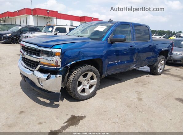 3GCUKREC3JG451570 2018 CHEVROLET SILVERADO Blue Առջևի ձախ երեք քառորդ տեսարան