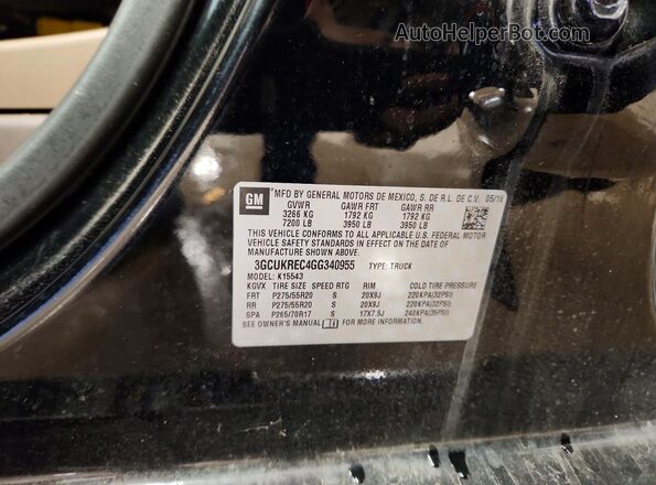 3GCUKREC4GG340955 2016 CHEVROLET SILVERADO Black 