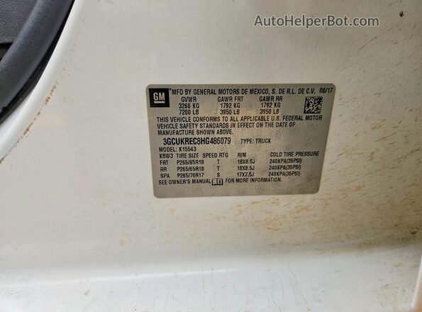 3GCUKREC8HG486079 2017 CHEVROLET SILVERADO Белый Вид подкапотного пространства