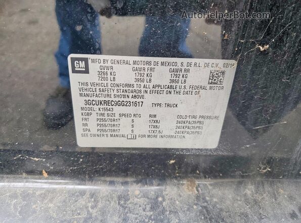 3GCUKREC9GG231617 2016 CHEVROLET SILVERADO Black 
