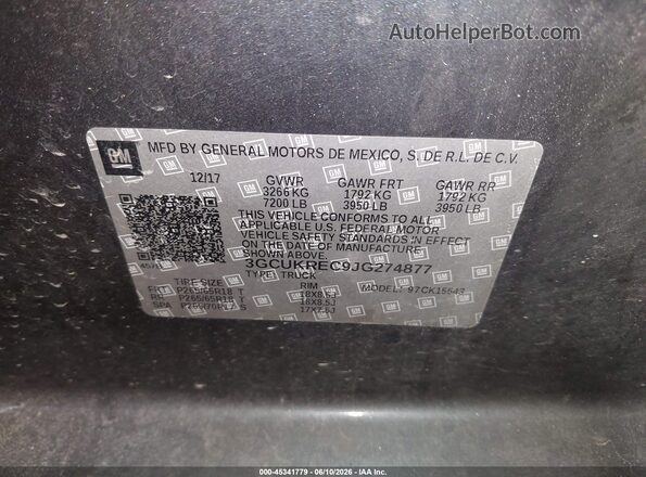 3GCUKREC9JG274877 2018 CHEVROLET SILVERADO Gray Engine compartment view