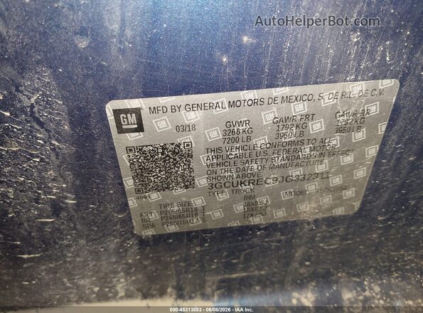 3GCUKREC9JG332311 2018 CHEVROLET SILVERADO Blue Engine compartment view