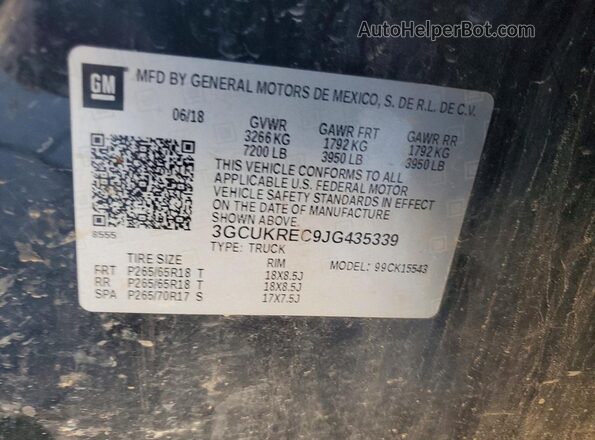 3GCUKREC9JG435339 2018 CHEVROLET SILVERADO Black Вид підкапотного простору
