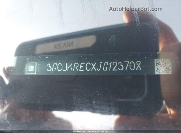 3GCUKRECXJG123708 2018 CHEVROLET SILVERADO Синий Вид задней части салона