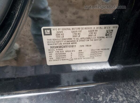 3GCUKSEC3GG101811 2016 CHEVROLET SILVERADO Black Вид підкапотного простору