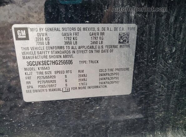 3GCUKSEC7HG256606 2017 CHEVROLET SILVERADO Black Widok komory silnika
