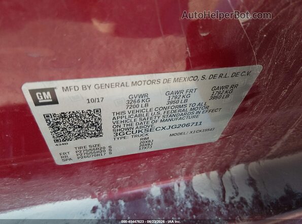 3GCUKSECXJG206711 2018 CHEVROLET SILVERADO Brown Engine compartment view