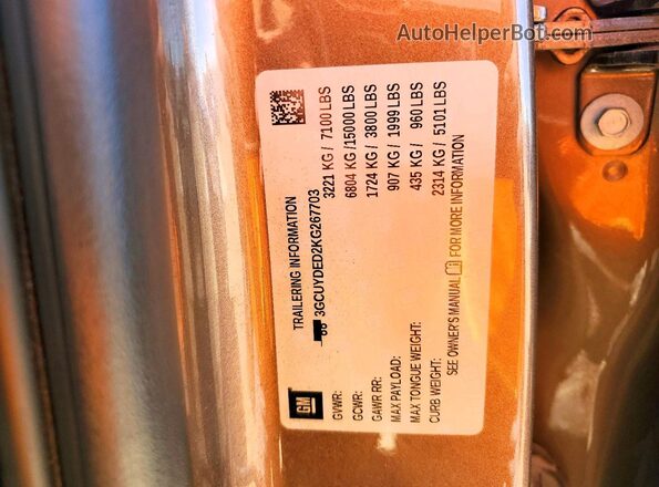 3GCUYDED2KG267703 2019 CHEVROLET SILVERADO Brown Вид підкапотного простору