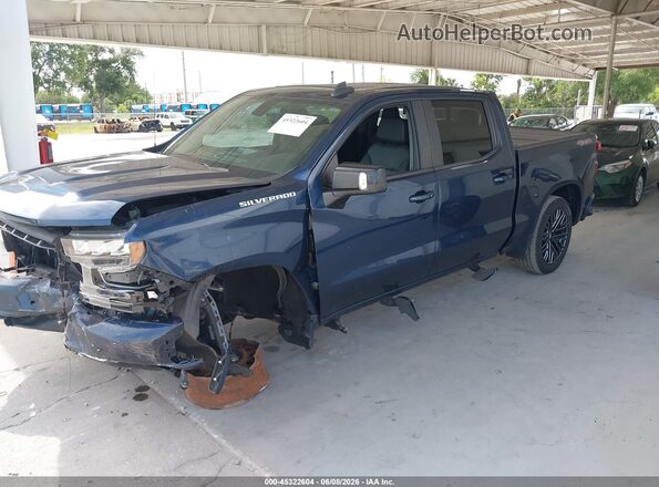 3GCUYEED4MG154893 2021 CHEVROLET SILVERADO Dark Blue Передняя левая четверть