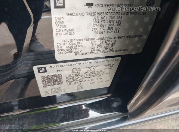 3GCUYHED2MG136751 2021 CHEVROLET SILVERADO Black Շարժիչի բաժամունքի տեսք