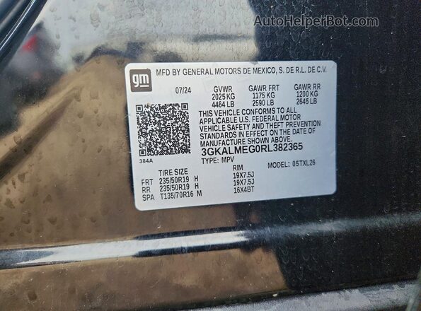 3GKALMEG0RL382365 2024 GMC TERRAIN Black VIN sticker view