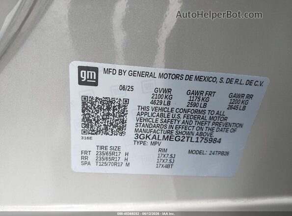 3GKALMEG2TL175984 2026 GMC TERRAIN Brown Շարժիչի բաժամունքի տեսք