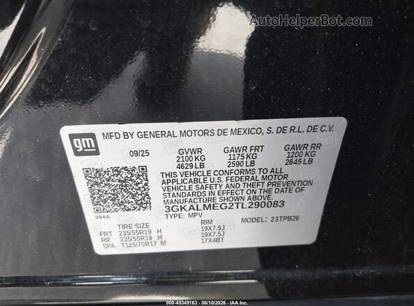 3GKALMEG2TL290083 2026 GMC TERRAIN Black ძრავის განყოფილების ხედი