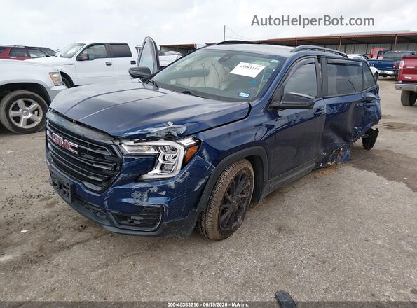 3GKALMEG3PL197109 2023 GMC TERRAIN Blue Առջևի ձախ երեք քառորդ տեսարան