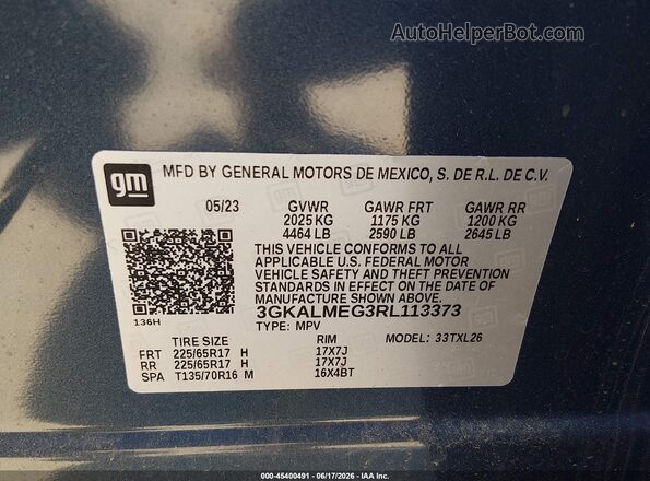 3GKALMEG3RL113373 2024 GMC TERRAIN Blue Vista del compartimento del motor