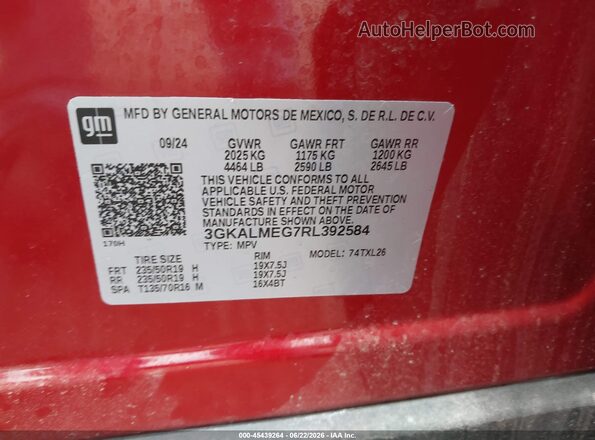 3GKALMEG7RL392584 2024 GMC TERRAIN Красный Вид подкапотного пространства