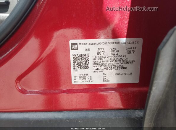 3GKALMEG9PL269981 2023 GMC TERRAIN Бордовый Вид подкапотного пространства