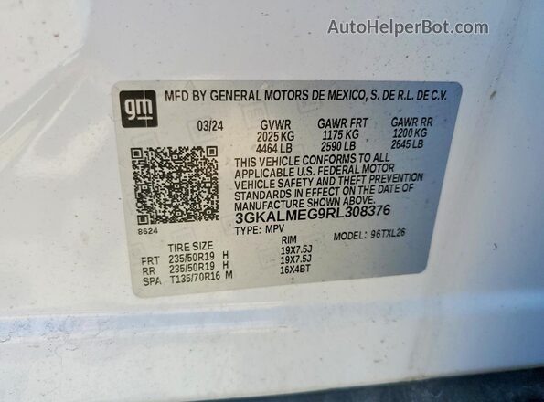 3GKALMEG9RL308376 2024 GMC TERRAIN Белый 