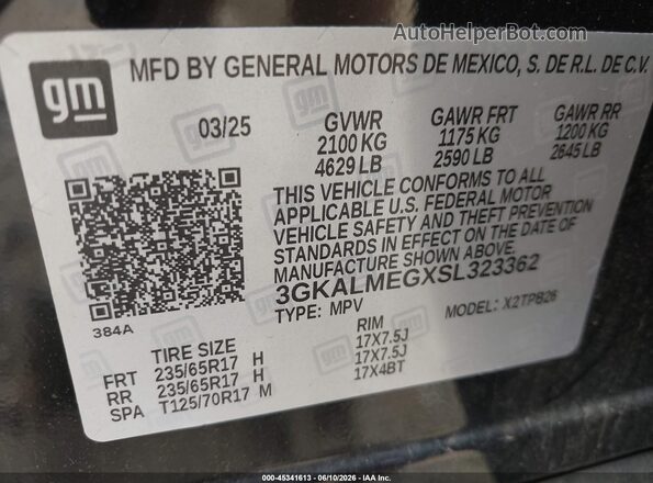 3GKALMEGXSL323362 2025 GMC TERRAIN Black 