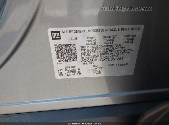 3GKALMEGXTL351258 2026 GMC TERRAIN Серебряный Вид подкапотного пространства