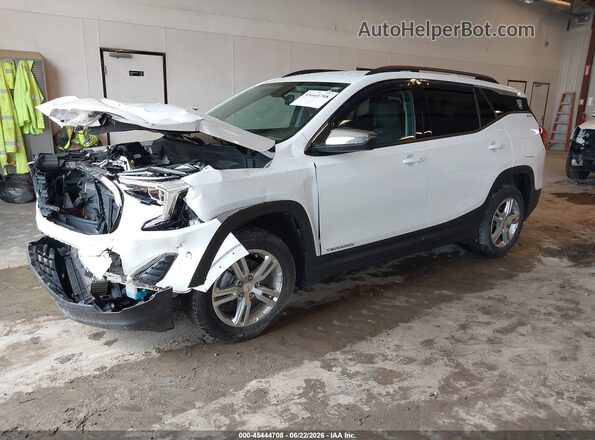 3GKALMEV1KL112209 2019 GMC TERRAIN White Vista tres cuartos delantera izquierda