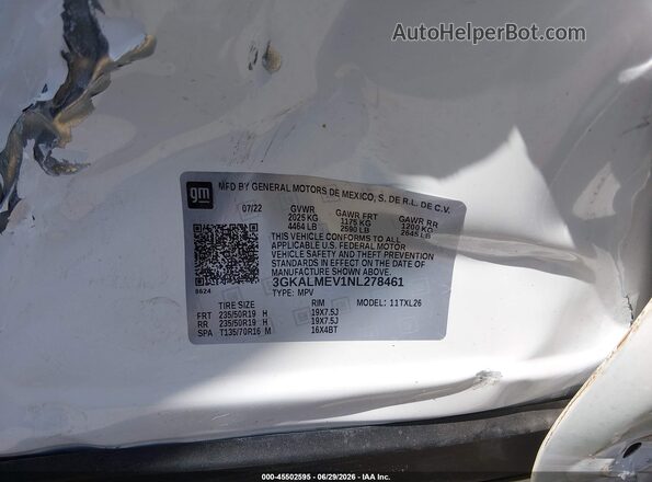 3GKALMEV1NL278461 2022 GMC TERRAIN Белый Вид подкапотного пространства