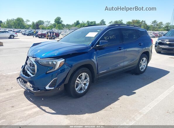 3GKALMEV2LL134754 2020 GMC TERRAIN Blue წინა მარცხენა ხედი სამი მეოთხედიდან