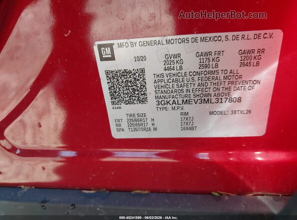 3GKALMEV3ML317808 2021 GMC TERRAIN Red Widok komory silnika