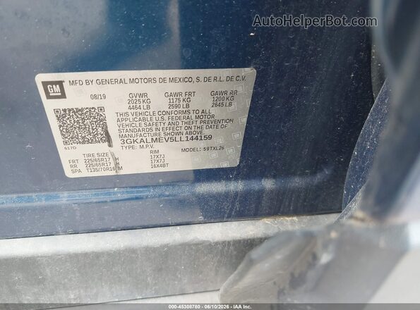 3GKALMEV5LL144159 2020 GMC TERRAIN Blue 