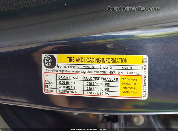 3GKALMEV6KL104705 2019 GMC TERRAIN Black Vista del compartimento del motor