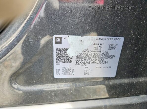3GKALMEV6ML320234 2021 GMC TERRAIN Charcoal Vista de la etiqueta del VIN
