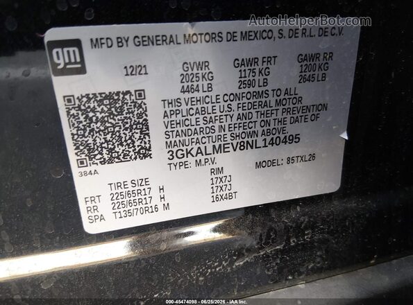 3GKALMEV8NL140495 2022 GMC TERRAIN Black Widok komory silnika