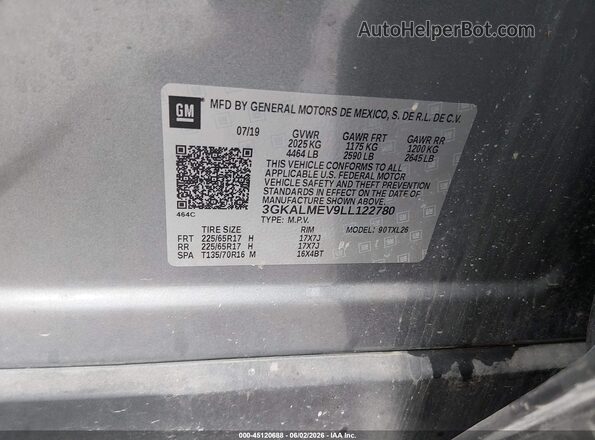 3GKALMEV9LL122780 2020 GMC TERRAIN Gray Engine compartment view