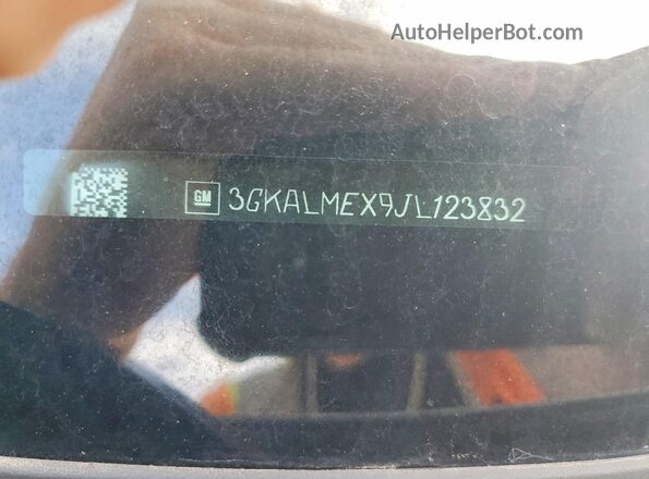 3GKALMEX9JL123832 2018 GMC TERRAIN White VIN sticker view