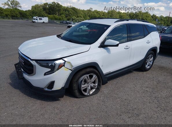 3GKALNEUXJL236085 2018 GMC TERRAIN White Առջևի ձախ երեք քառորդ տեսարան