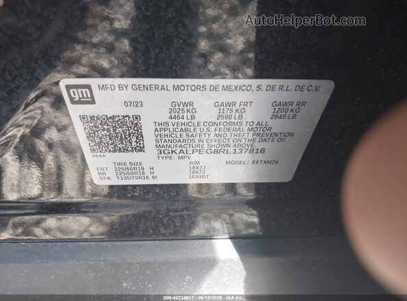 3GKALPEG8RL137816 2024 GMC TERRAIN Black ძრავის განყოფილების ხედი