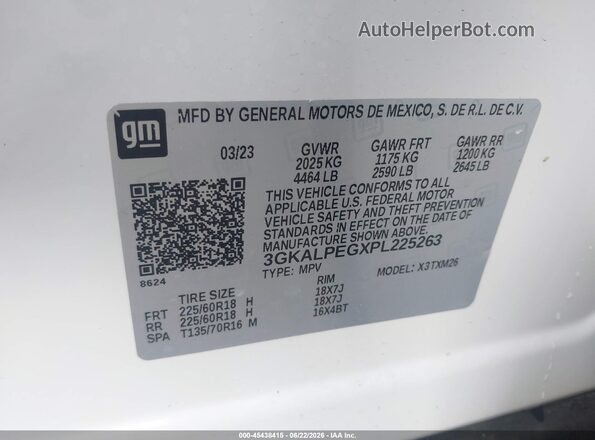 3GKALPEGXPL225263 2023 GMC TERRAIN Белый Вид подкапотного пространства