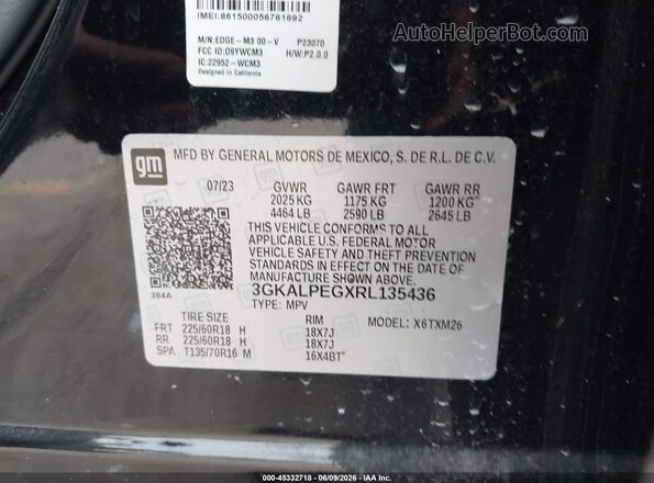 3GKALPEGXRL135436 2024 GMC TERRAIN Черный Вид подкапотного пространства