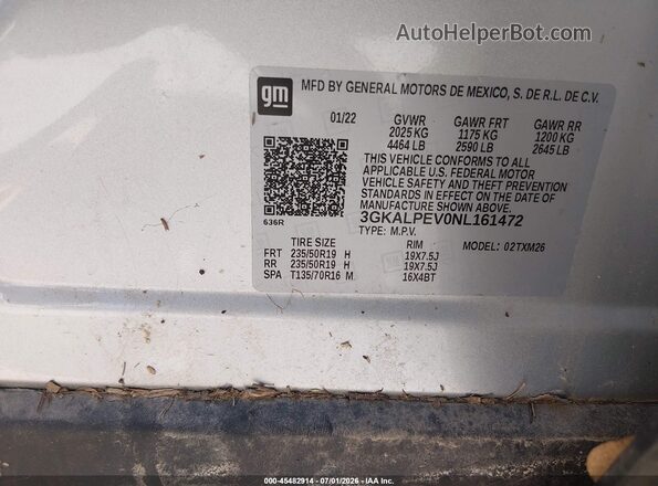 3GKALPEV0NL161472 2022 GMC TERRAIN Silver Շարժիչի բաժամունքի տեսք