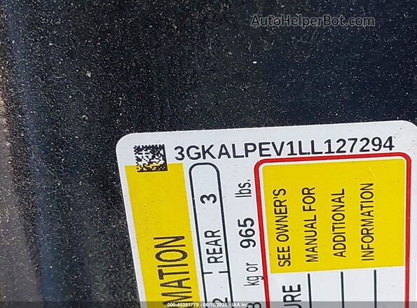 3GKALPEV1LL127294 2020 GMC TERRAIN Black Շարժիչի բաժամունքի տեսք