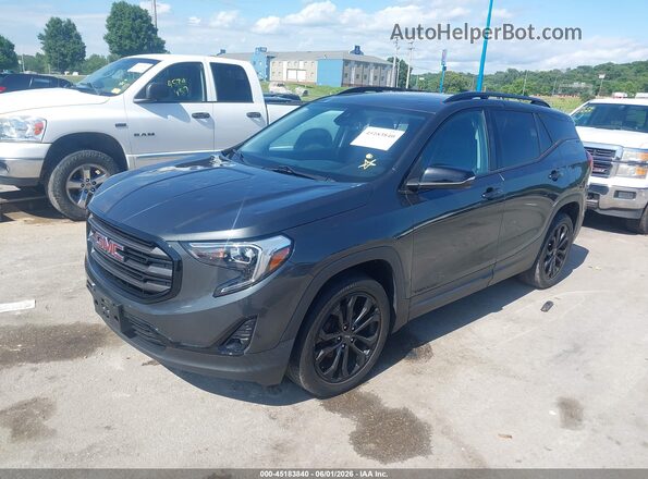 3GKALPEV1ML345883 2021 GMC TERRAIN Black Առջևի ձախ երեք քառորդ տեսարան