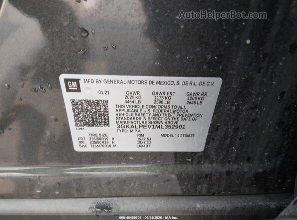 3GKALPEV1ML352901 2021 GMC TERRAIN Черный Вид подкапотного пространства