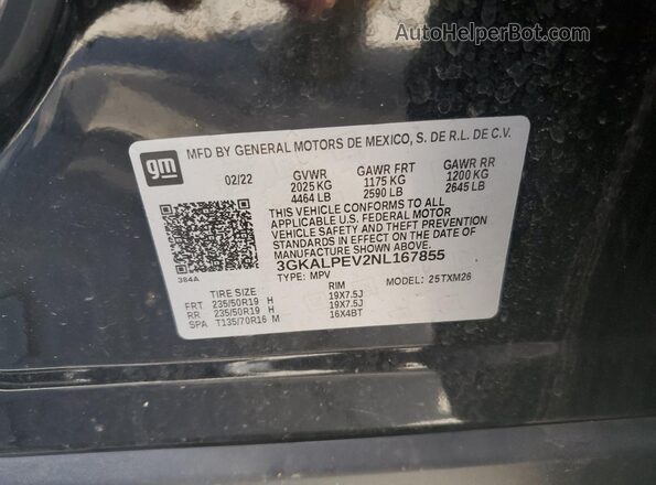 3GKALPEV2NL167855 2022 GMC TERRAIN Black Engine compartment view
