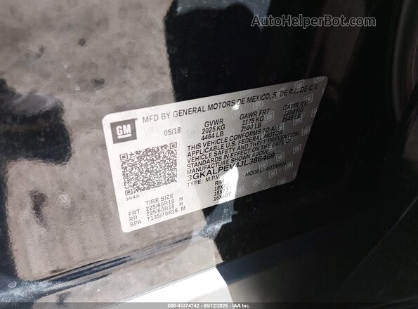 3GKALPEV4JL386469 2018 GMC TERRAIN Black Շարժիչի բաժամունքի տեսք