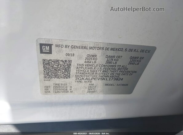 3GKALPEV5KL173824 2019 GMC TERRAIN White Вид підкапотного простору