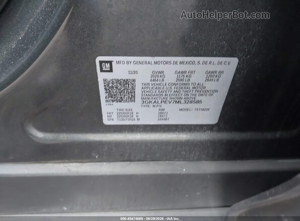 3GKALPEV7ML328585 2021 GMC TERRAIN Gray Вид підкапотного простору
